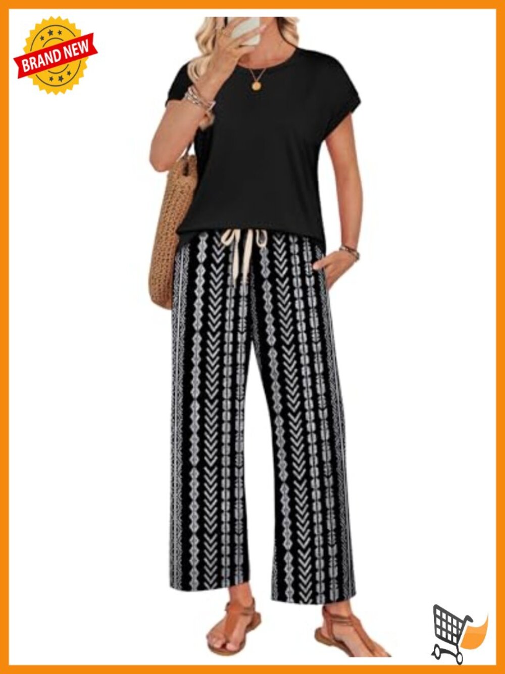 Women's Two Piece Set Cap Sleeve Top Wide Leg Pants